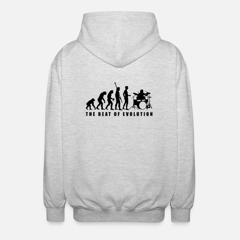 evolution_drummer_c_1c - Unisex Hooded Jacket - light heather grey