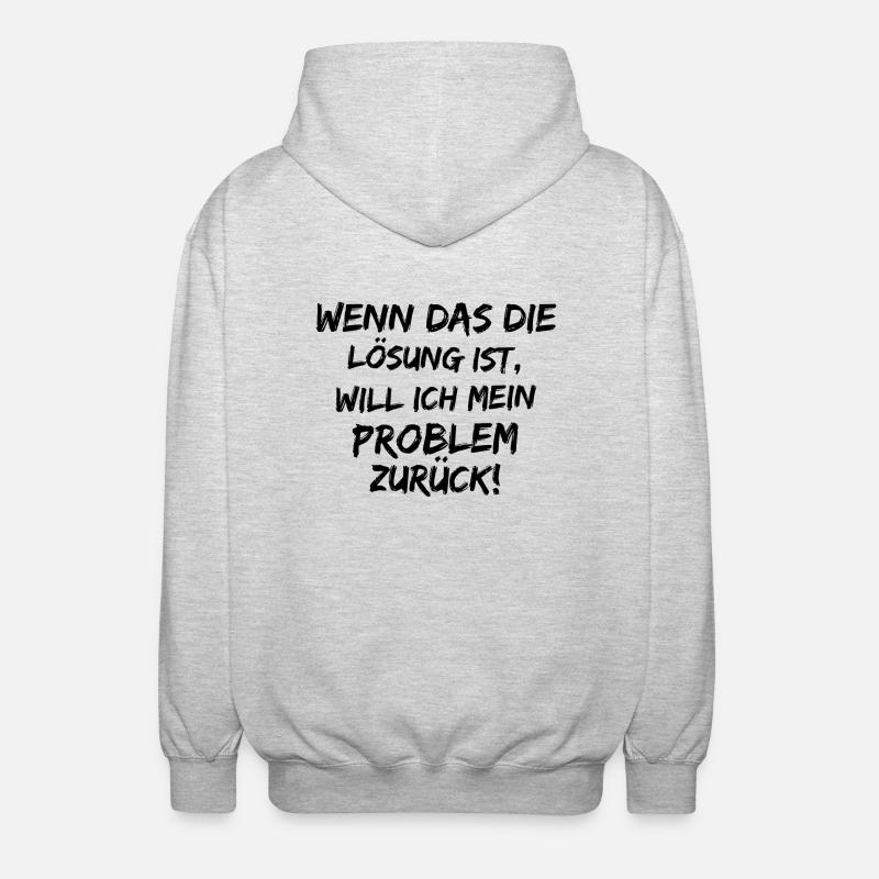 Problem zurück - Unisex Kapuzenjacke - Hellgrau meliert