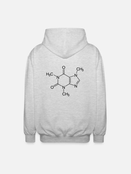 kaffee koffein coffein - Unisex Kapuzenjacke - Hellgrau meliert