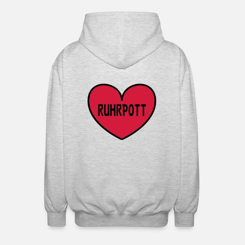 Ruhrpott Herz - Unisex Kapuzenjacke - Hellgrau meliert