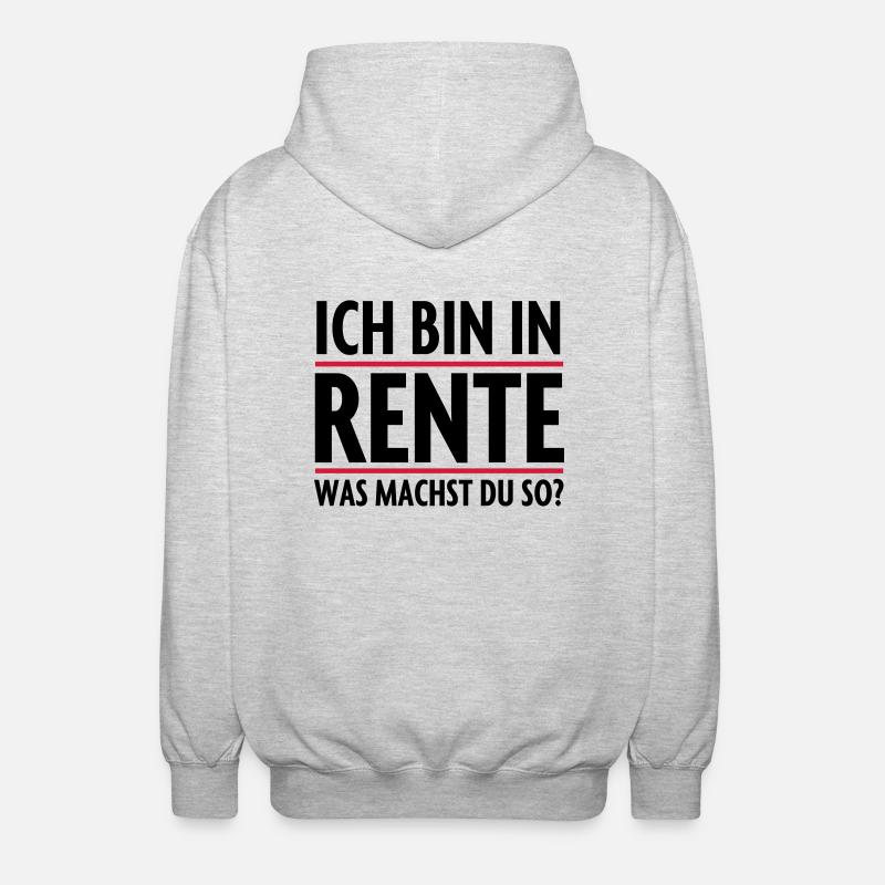 Bin in Rente Rentner - Unisex Kapuzenjacke - Hellgrau meliert