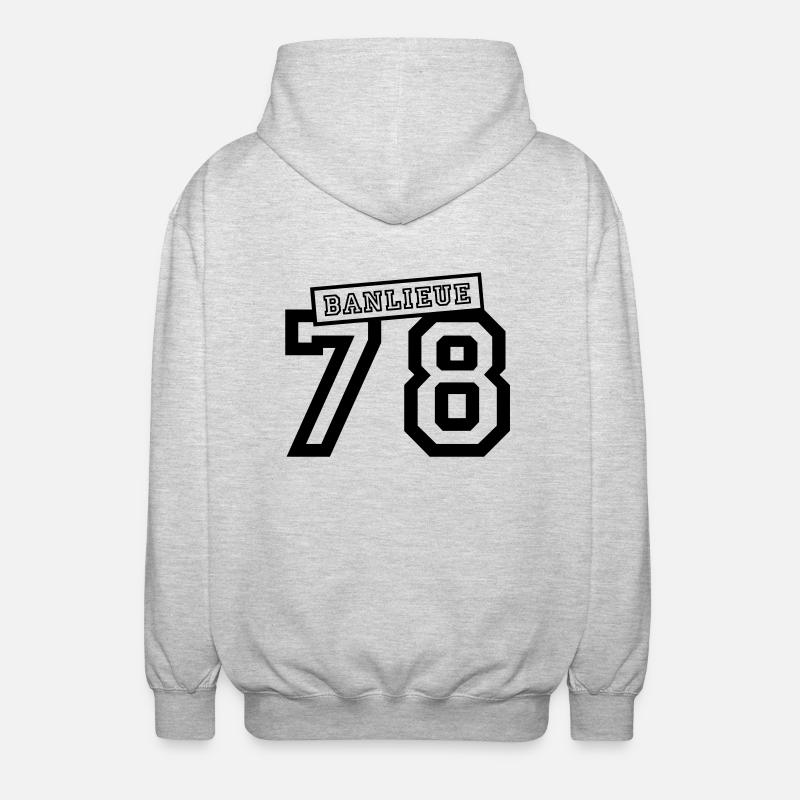 banlieue 78 - Veste à capuche unisexe - gris clair chiné