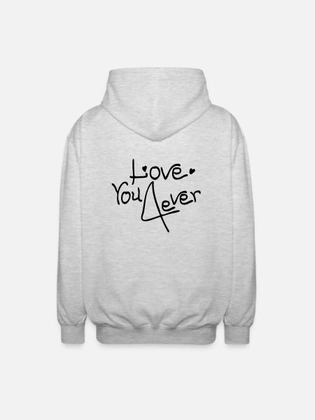 Liebe dich 4ever - Unisex Kapuzenjacke - Hellgrau meliert