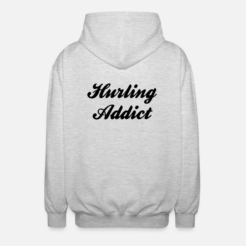 hurling addict - Unisex Kapuzenjacke - Hellgrau meliert