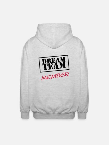 Dream Team Member - Unisex Hooded Jacket - light heather grey