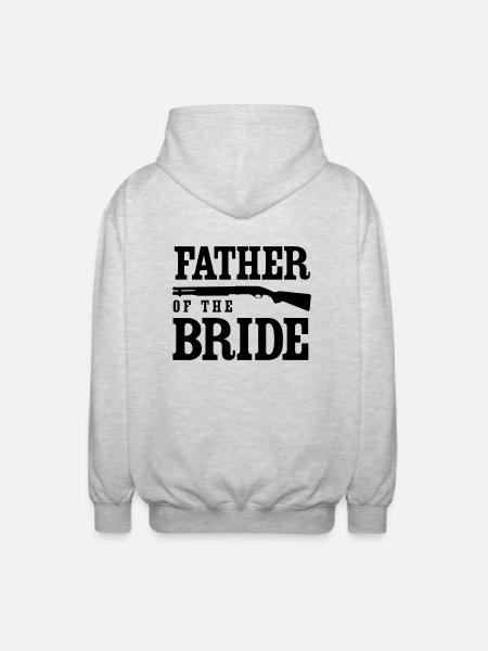 Father of the Bride Shotgun - Unisex Hooded Jacket - light heather grey