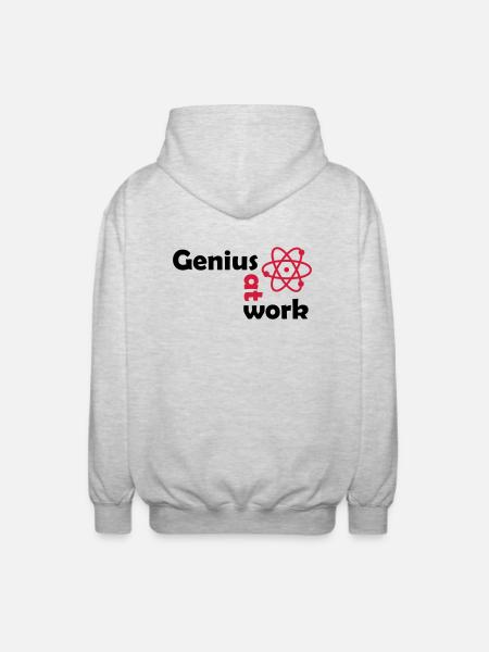 genius at work - Unisex Kapuzenjacke - Hellgrau meliert