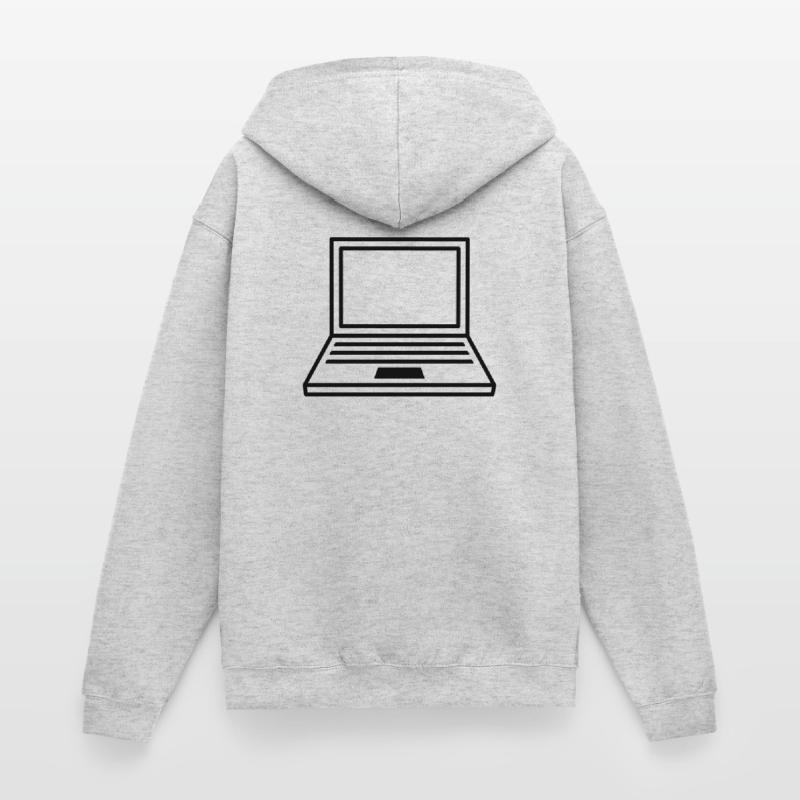 computer laptop notebook pc write screen mobile ta Unisex Hooded Jacket