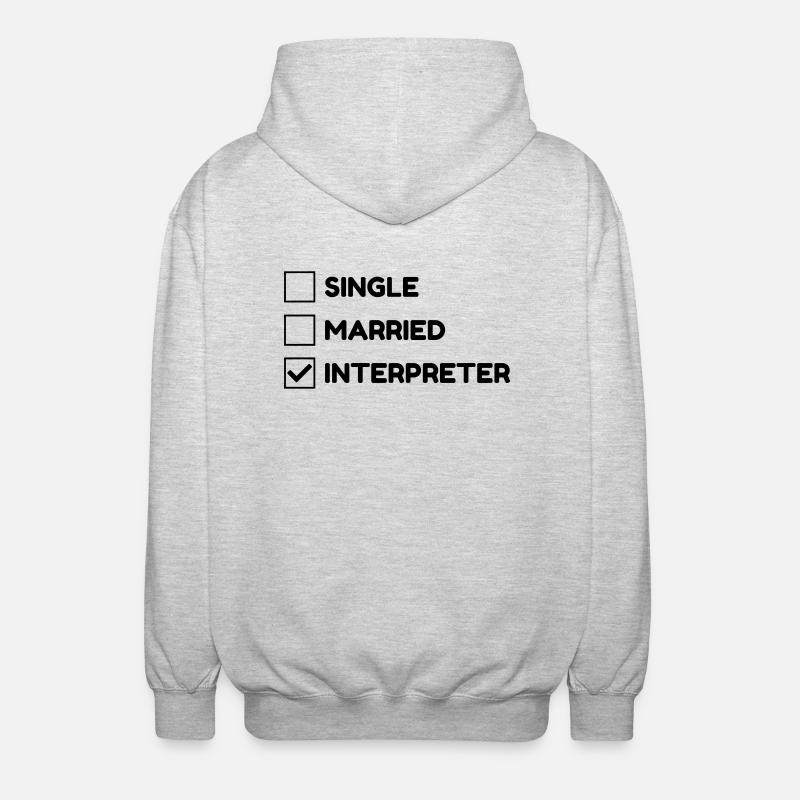 Interpreter Dolmetscher Translation Interprète - Unisex Hooded Jacket - light heather grey
