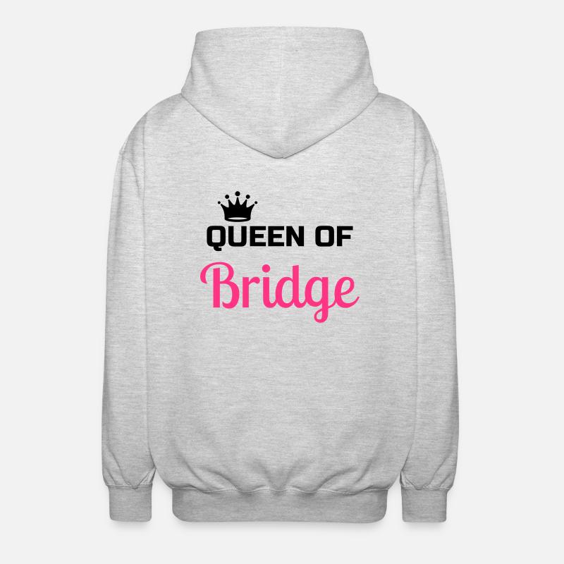 bridge / bridgeur / bridgeuse / cartes - Veste à capuche unisexe - gris clair chiné