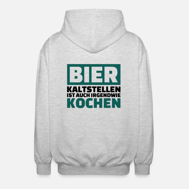 Bier - Unisex Kapuzenjacke - Hellgrau meliert