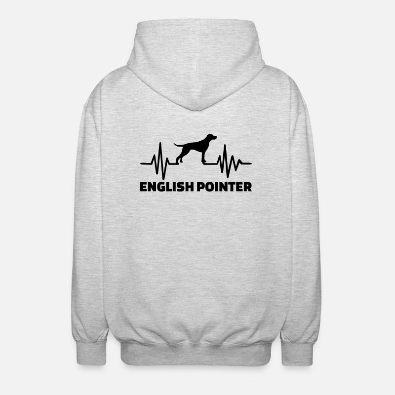 English Pointer - Veste à capuche unisexe - gris clair chiné
