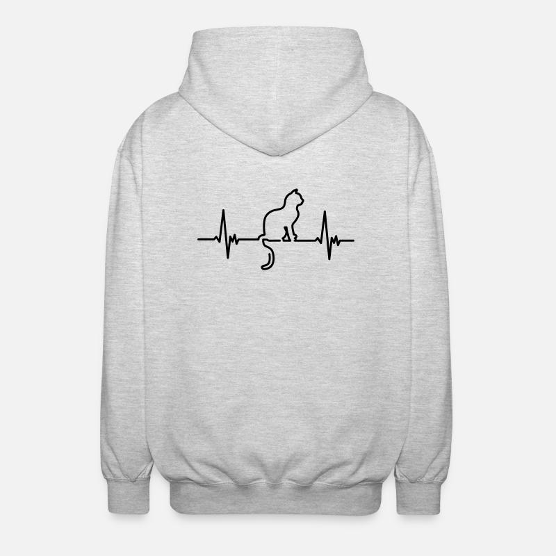 cat - Unisex Kapuzenjacke - Hellgrau meliert