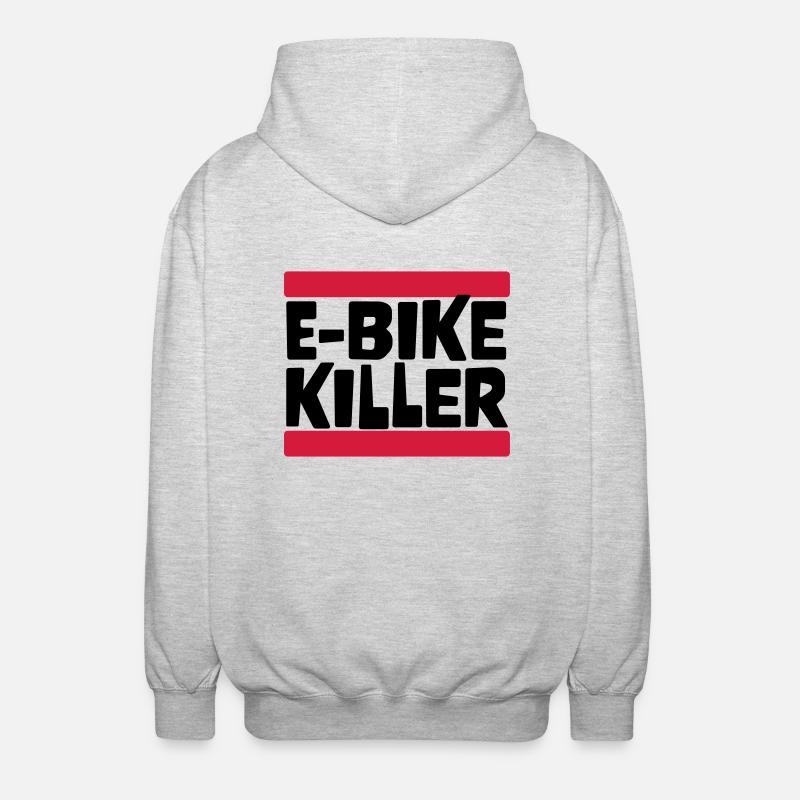 E BIKE KILLER - Unisex Kapuzenjacke - Hellgrau meliert
