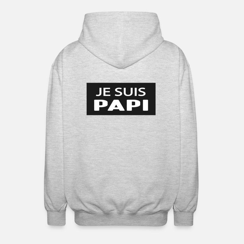 JE SUIS PAPI - Veste à capuche unisexe - gris clair chiné
