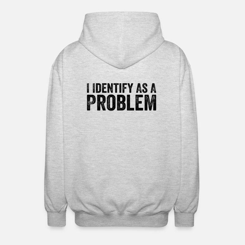 Ich identifiziere mich als Problem - Unisex Kapuzenjacke - Hellgrau meliert