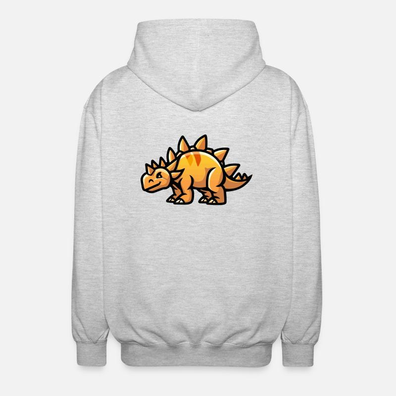 Dinosaurier stegosaurus Comic - Unisex Kapuzenjacke - Hellgrau meliert