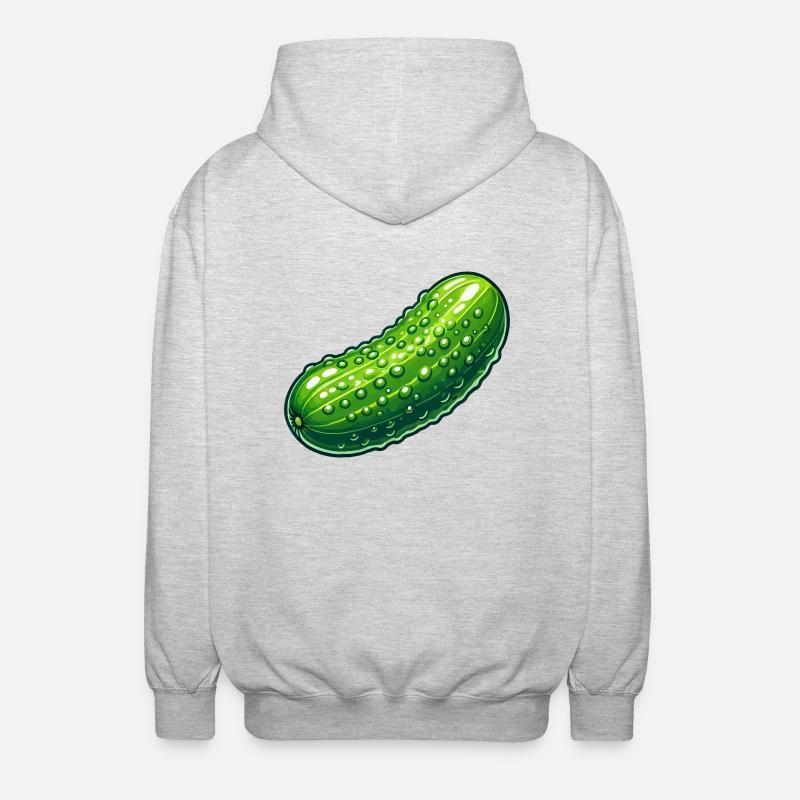 Cornichon courbée - Veste à capuche unisexe - gris clair chiné