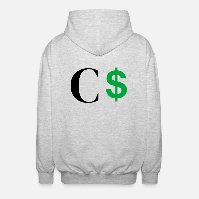 Buchstabe c Dollar - Unisex Kapuzenjacke - Hellgrau meliert
