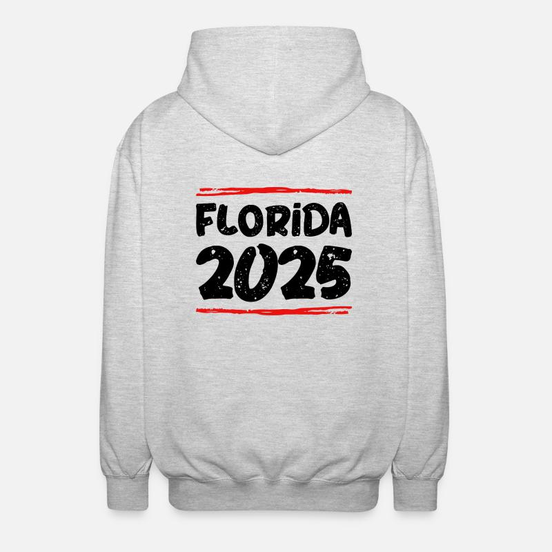 Florida 2025 Spruch - Unisex Kapuzenjacke - Hellgrau meliert