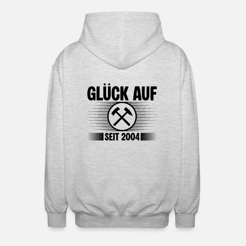 Glueck auf seit 2004 - Unisex Kapuzenjacke - Hellgrau meliert