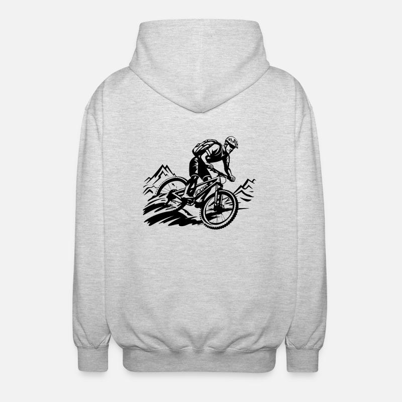 Mountainbiker Mountainbike - Unisex Kapuzenjacke - Hellgrau meliert