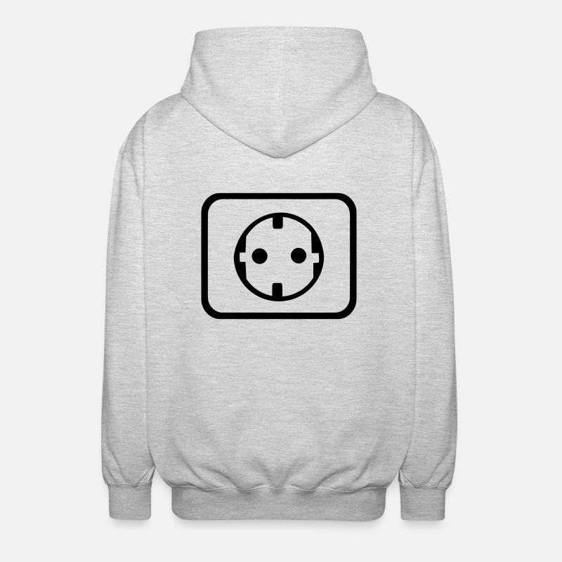 Steckdose - Unisex Kapuzenjacke - Hellgrau meliert