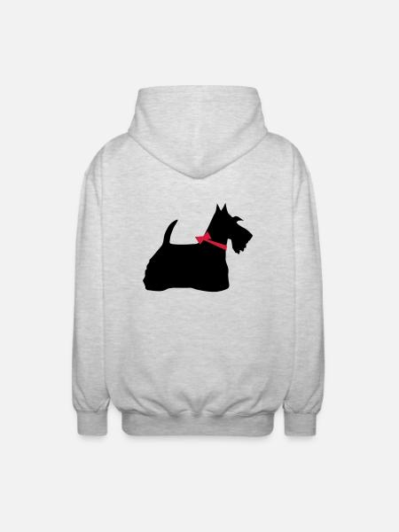 Scotch Terrier - Veste à capuche unisexe - gris clair chiné