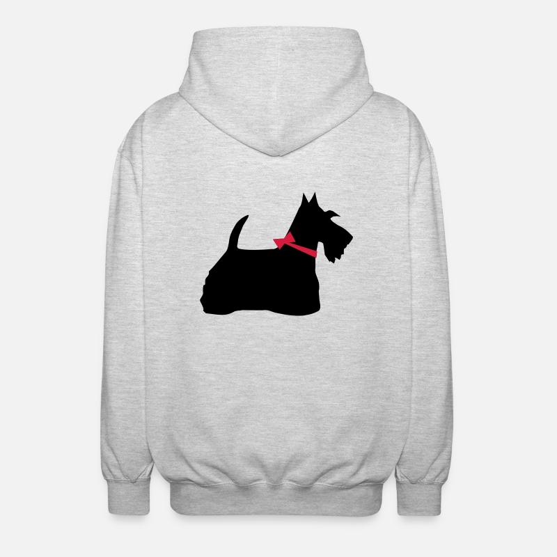 Scotch Terrier - Unisex Kapuzenjacke - Hellgrau meliert