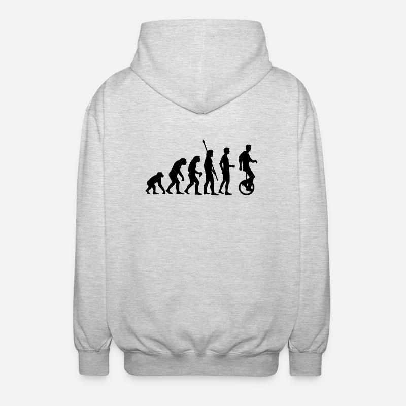 evolution_einradfahrer_1c - Unisex Kapuzenjacke - Hellgrau meliert