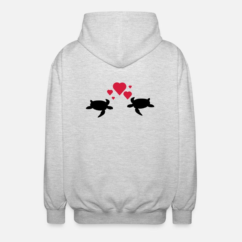Schildkröten Paar - Unisex Kapuzenjacke - Hellgrau meliert