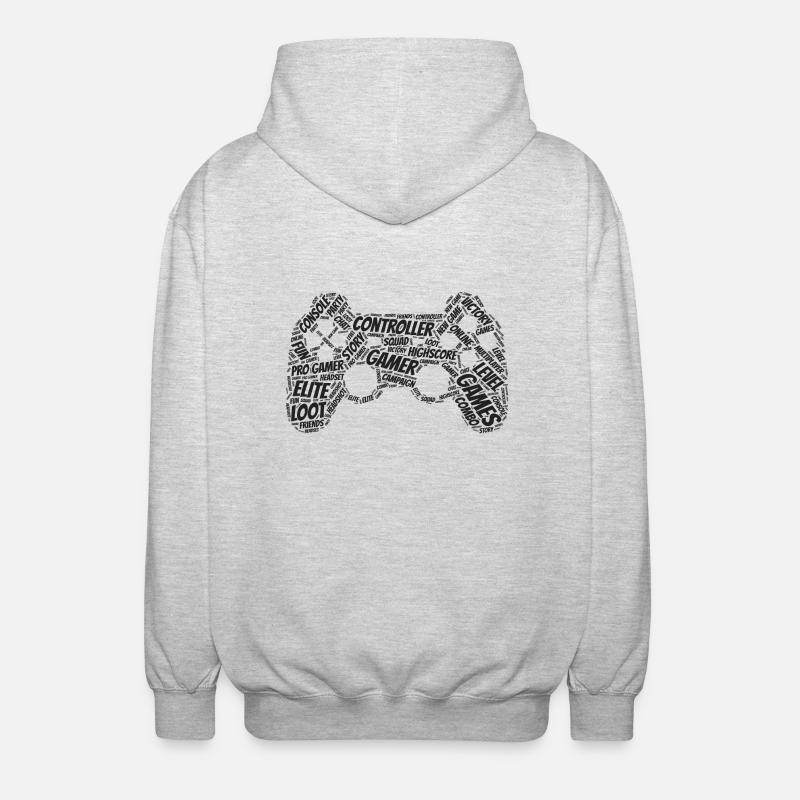 game controller wordart - Veste à capuche unisexe - gris clair chiné