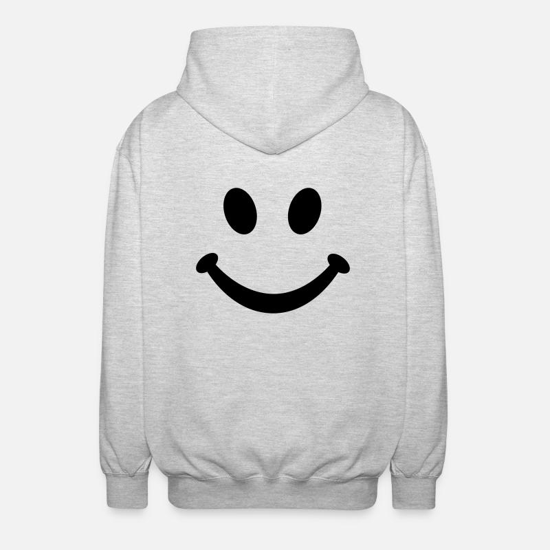 Smiley Lächeln - Unisex Kapuzenjacke - Hellgrau meliert
