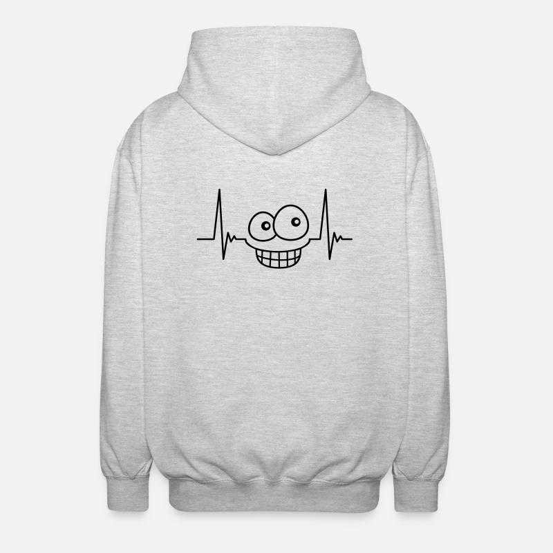 grinface_pulse_1c - Unisex Kapuzenjacke - Hellgrau meliert