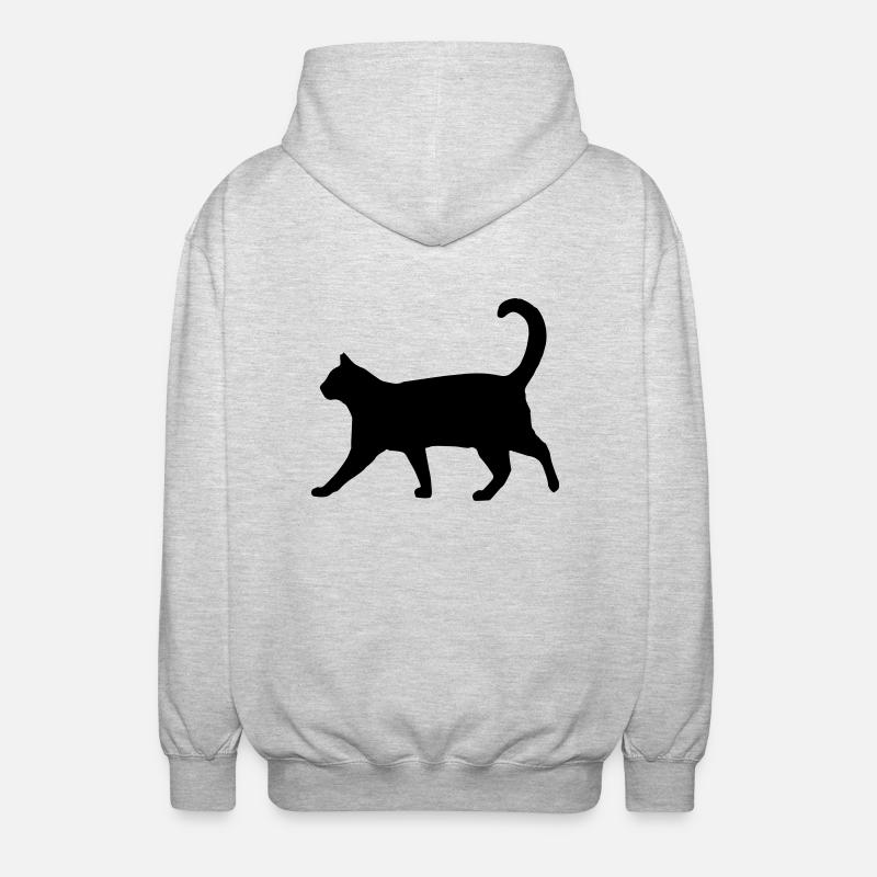Katze. - Unisex Kapuzenjacke - Hellgrau meliert