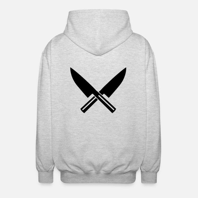 Messer - Unisex Kapuzenjacke - Hellgrau meliert