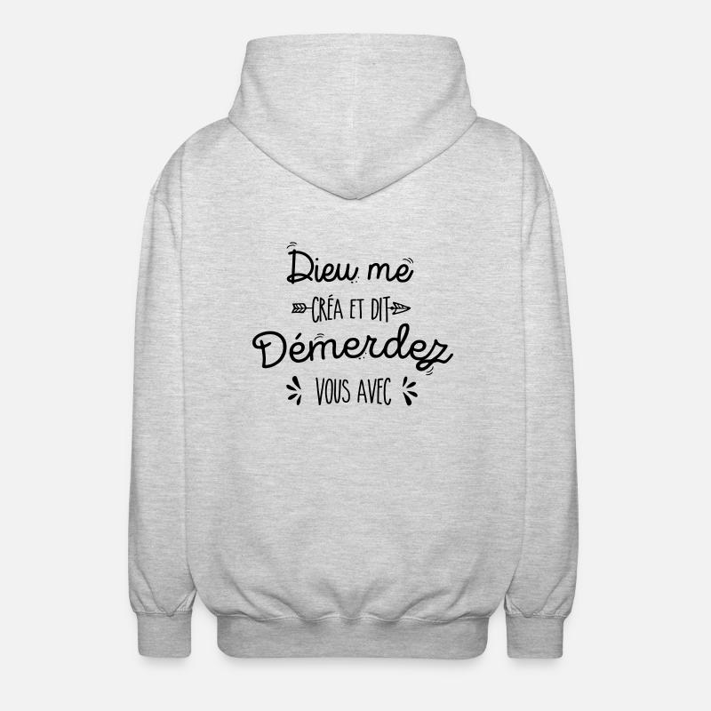 Démerdez vous avec - Veste à capuche unisexe - gris clair chiné