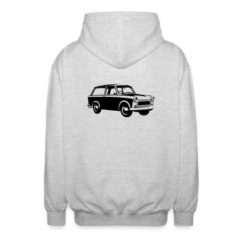  Trabi 601 Kombi - Unisex Kapuzenjacke - Hellgrau meliert - Hinten - AI Model Male 185 light (185cm)