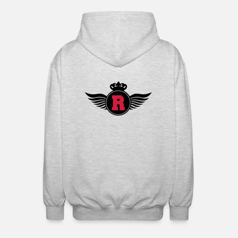 r_letter_shield_c2 - Unisex Hooded Jacket - light heather grey