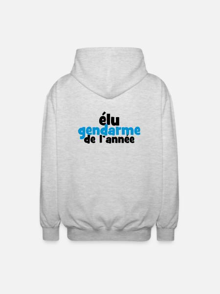 Elu Gendarme de l'année ! - Veste à capuche unisexe - gris clair chiné