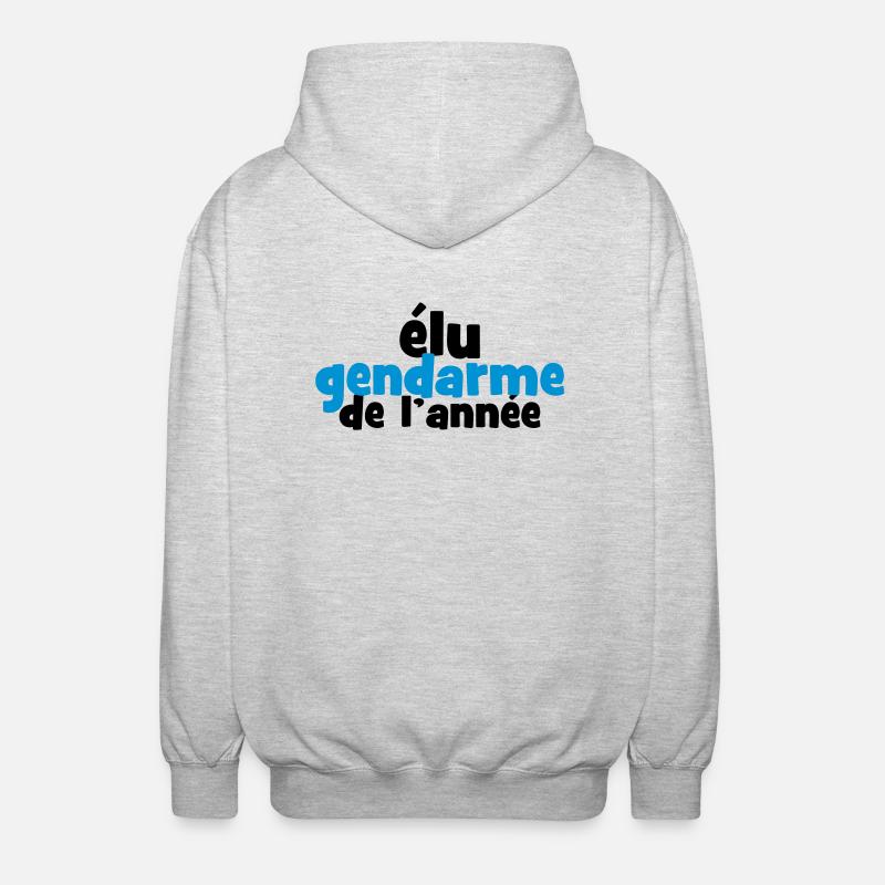 Elu Gendarme de l'année ! - Veste à capuche unisexe - gris clair chiné
