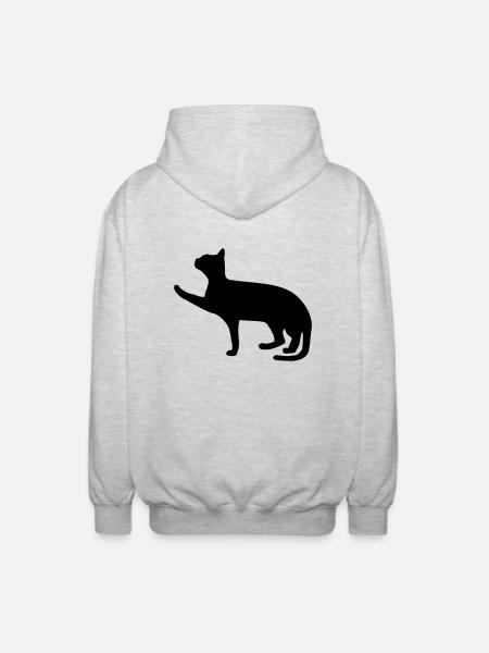 chat - Veste à capuche unisexe - gris clair chiné