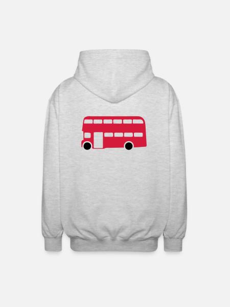 Englisch Englisch-Bus 1 - Unisex Kapuzenjacke - Hellgrau meliert