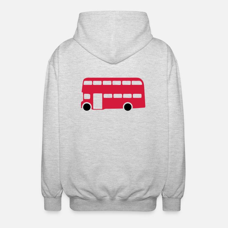 Englisch Englisch-Bus 1 - Unisex Kapuzenjacke - Hellgrau meliert
