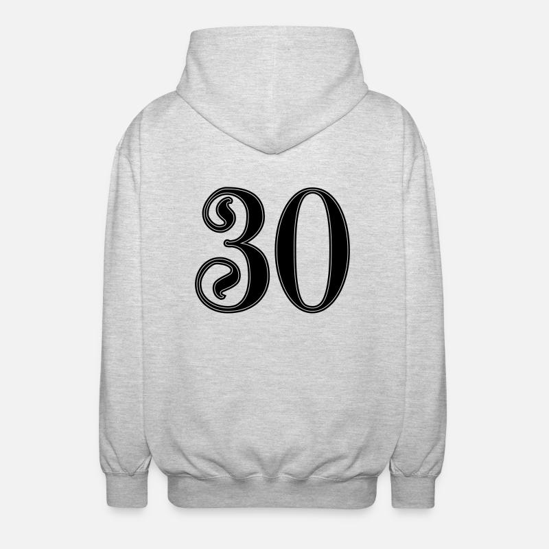 anniversaire 30 ans - Veste à capuche unisexe - gris clair chiné