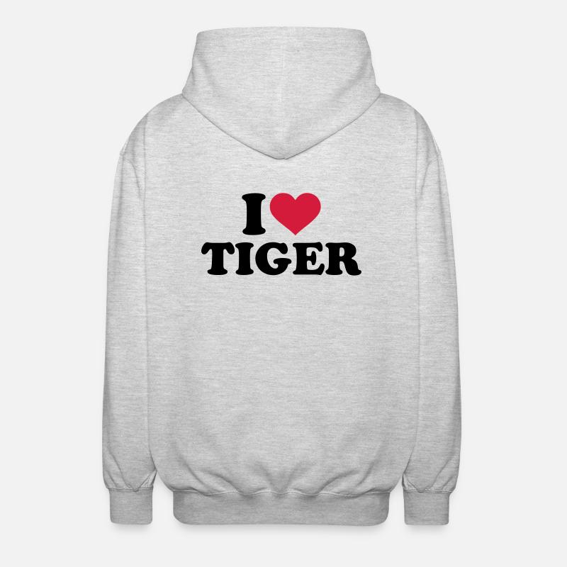 I love Tiger - Unisex Hooded Jacket - light heather grey