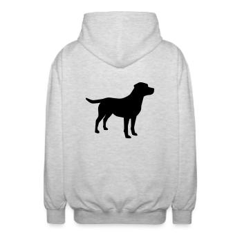 Labrador - Unisex Kapuzenjacke - Hellgrau meliert - Hinten - AI Model Male 185 light (185cm)