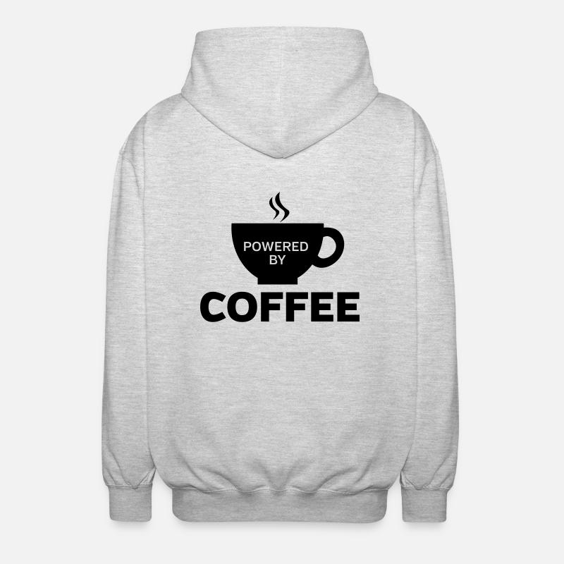 Powered By Coffee - Veste à capuche unisexe - gris clair chiné