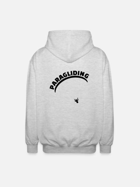 Paragliding - Unisex Kapuzenjacke - Hellgrau meliert