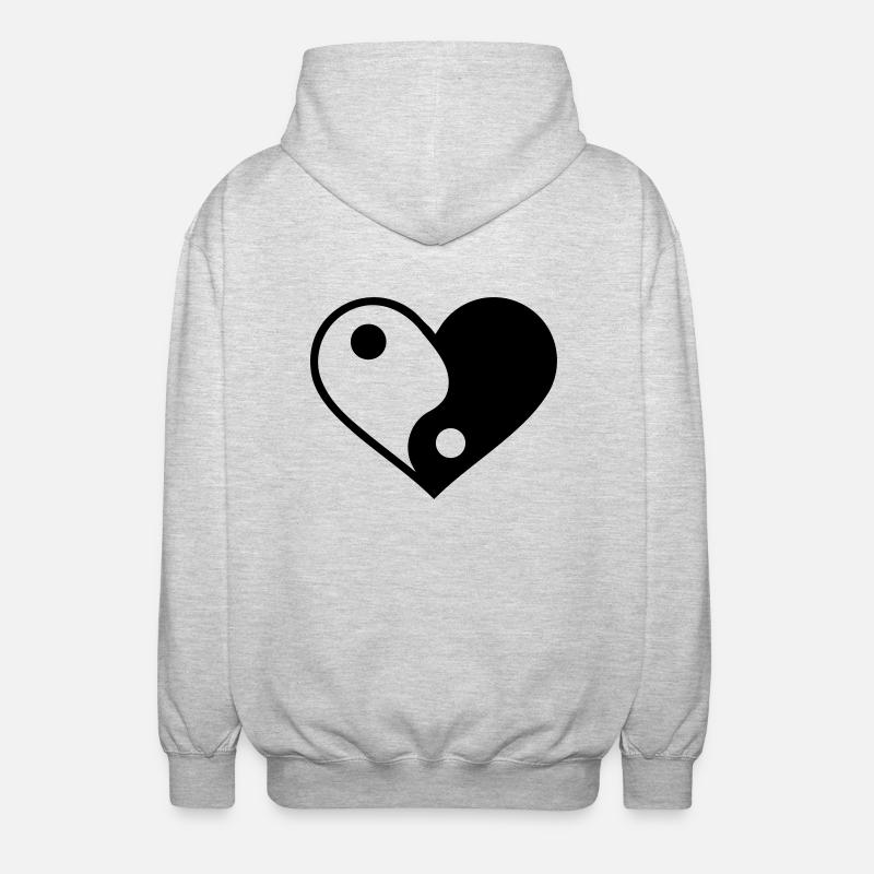 Yin Yang - Unisex Kapuzenjacke - Hellgrau meliert